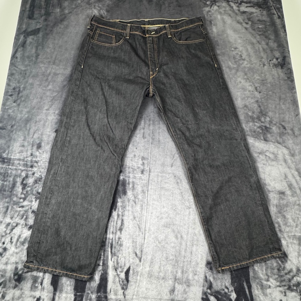Levi's 569 Loose Straight Jeans Mens 40x30 Black Dark Wash Denim